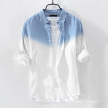 Men′s Shirt Fashion Cotton Hanging Dyed Gradient Button Chic Shirts